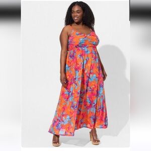 Torrid NWTs Soft Mesh Pleated Maxi Dress
